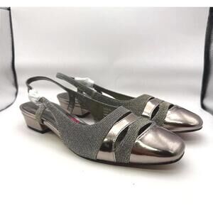Ros Hommerson Narrow 7.5 Women's Metallic Slingback Low Heel Shoes